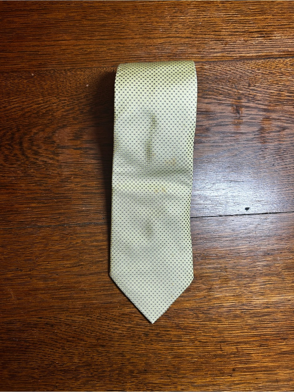 Hermes Classic Men's Light Yellow Patterned Tie